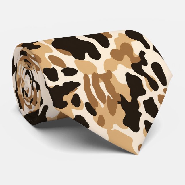 Modern och färglös djurutskrift slips (Rullad)