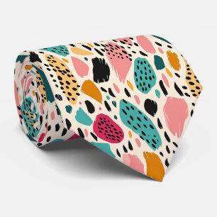 Modern och färglös djurutskrift slips