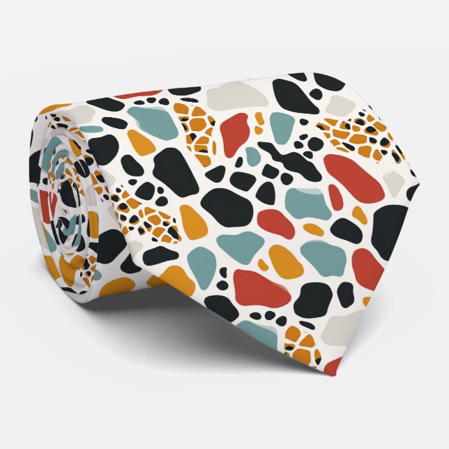 Modern och färglös djurutskrift slips (Rullad)