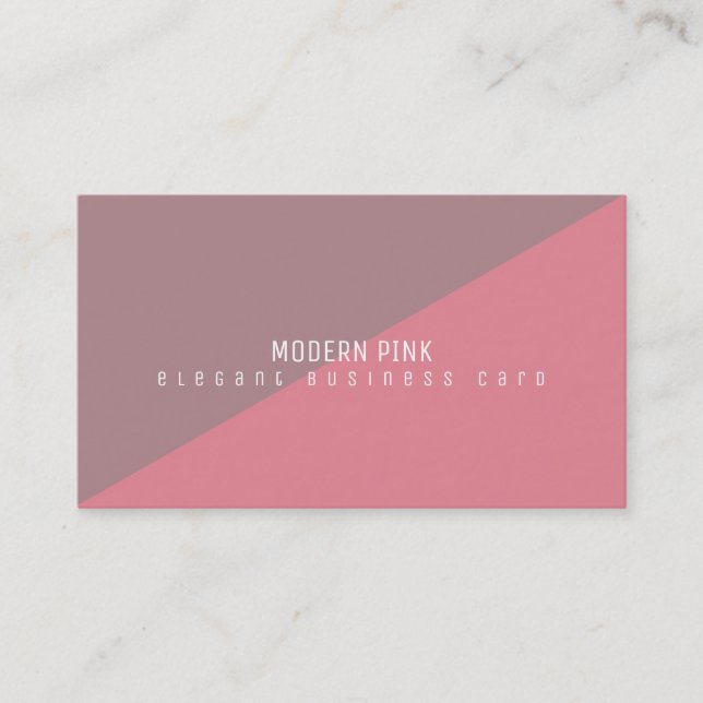 Modern och geometrisk minimal rosa visitkort (Framsida)