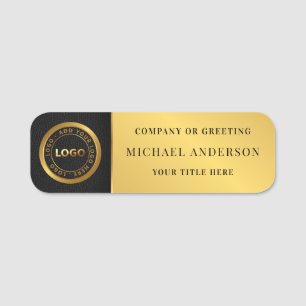 Modern och Guld Logotyp Professionell-anställd Namnbricka