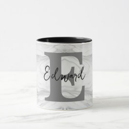 Modern och klassisk Marble Monogram Brev E Mugg