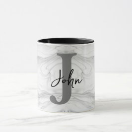 Modern och klassisk Marble Monogram Brev J Mugg