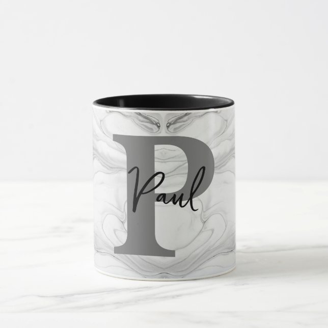 Modern och klassisk Marble Monogram Brev P Mugg (Center)