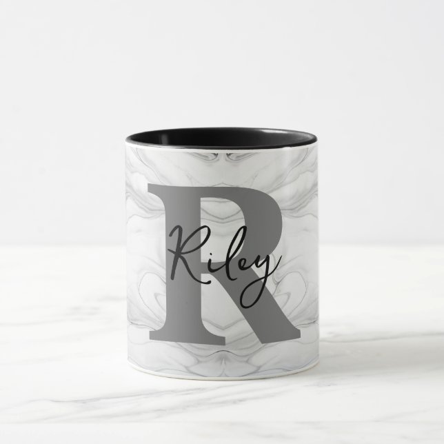 Modern och klassisk Marble Monogram Brev R Mugg (Center)