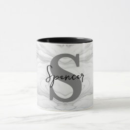 Modern och klassisk Marble Monogram Brev S Mugg