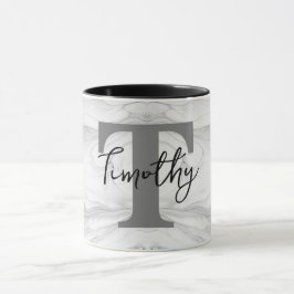 Modern och klassisk Marble Monogram Brev T Mugg