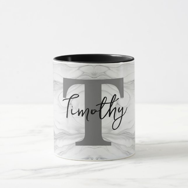 Modern och klassisk Marble Monogram Brev T Mugg (Center)