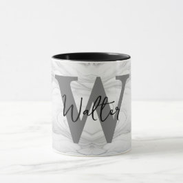 Modern och klassisk Marble Monogram Brev W Mugg