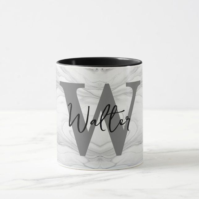 Modern och klassisk Marble Monogram Brev W Mugg (Center)