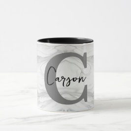 Modern och Klassisk Marmor Monogram Bokstav C Mugg