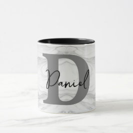 Modern och klassisk marmor monogram bokstav D Mugg