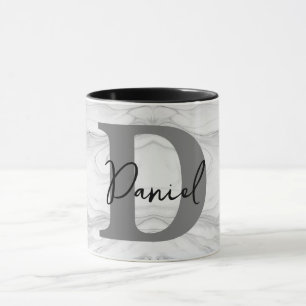 Modern och klassisk marmor monogram bokstav D Mugg