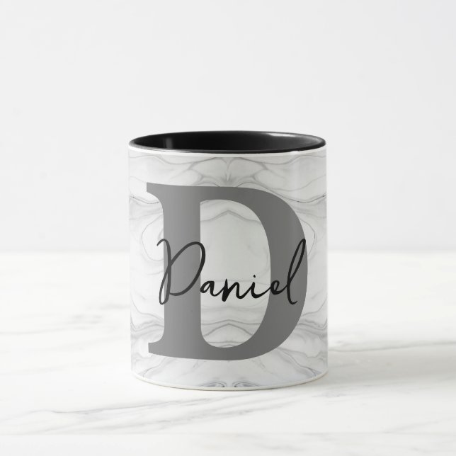 Modern och klassisk marmor monogram bokstav D Mugg (Center)