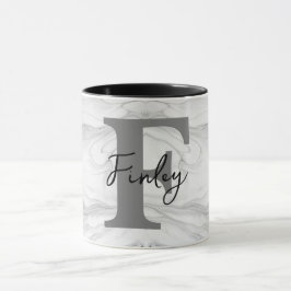 Modern och klassisk marmor monogram bokstav F Mugg