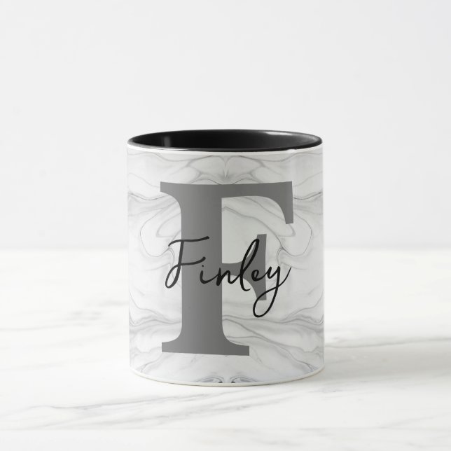 Modern och klassisk marmor monogram bokstav F Mugg (Center)