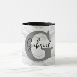 Modern och klassisk marmor monogram bokstav G Mugg