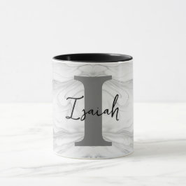 Modern och klassisk marmor monogram bokstav I Mugg