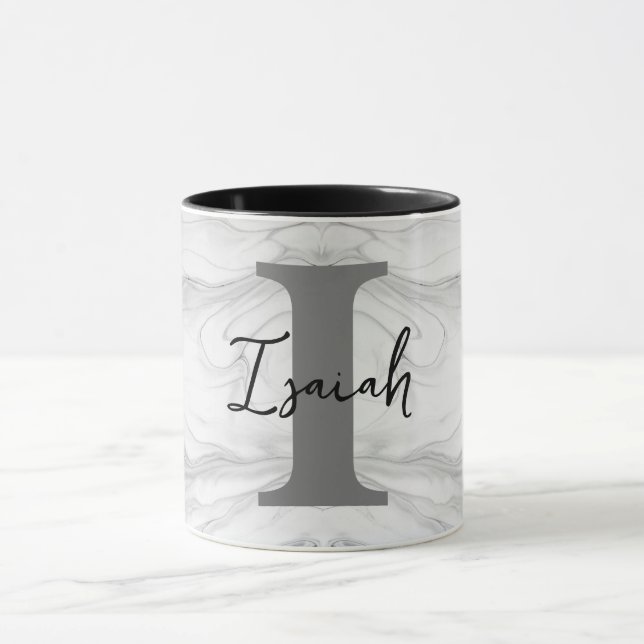 Modern och klassisk marmor monogram bokstav I Mugg (Center)
