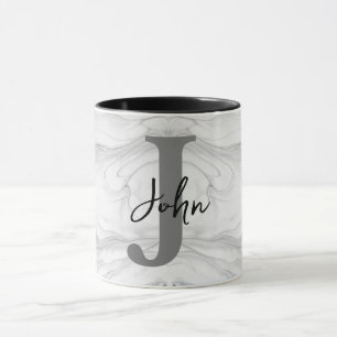 Modern och klassisk marmor monogram bokstav J Mugg