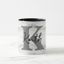 Modern och klassisk marmor monogram bokstav K Mugg