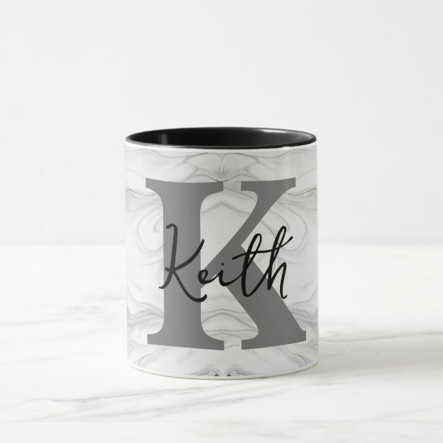 Modern och klassisk marmor monogram bokstav K Mugg (Center)