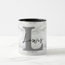 Modern och klassisk marmor monogram bokstav L Mugg