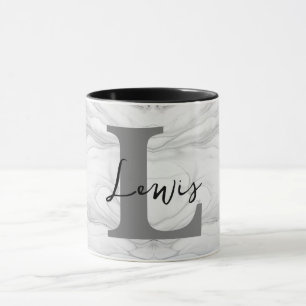 Modern och klassisk marmor monogram bokstav L Mugg