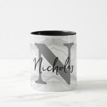 Modern och klassisk marmor monogram bokstav N