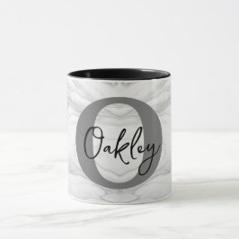 Modern och klassisk marmor monogram bokstav O Mugg