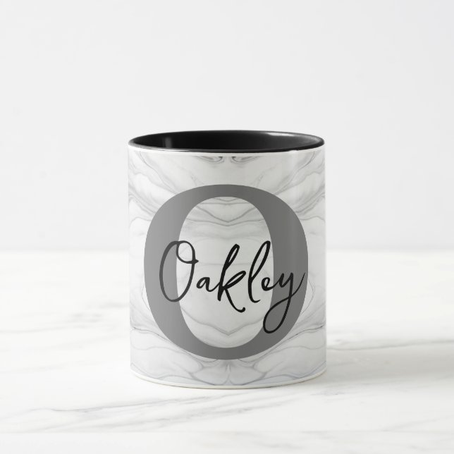 Modern och klassisk marmor monogram bokstav O Mugg (Center)
