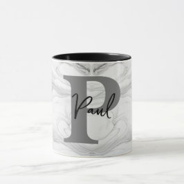 Modern och klassisk marmor monogram bokstav P Mugg