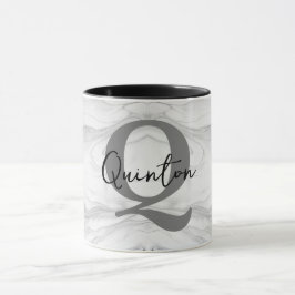 Modern och klassisk marmor monogram bokstav Q Mugg