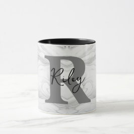 Modern och klassisk marmor monogram bokstav R Mugg