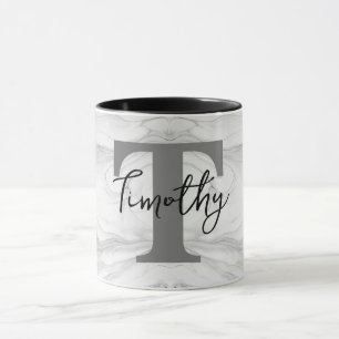 Modern och klassisk marmor monogram bokstav T Mugg