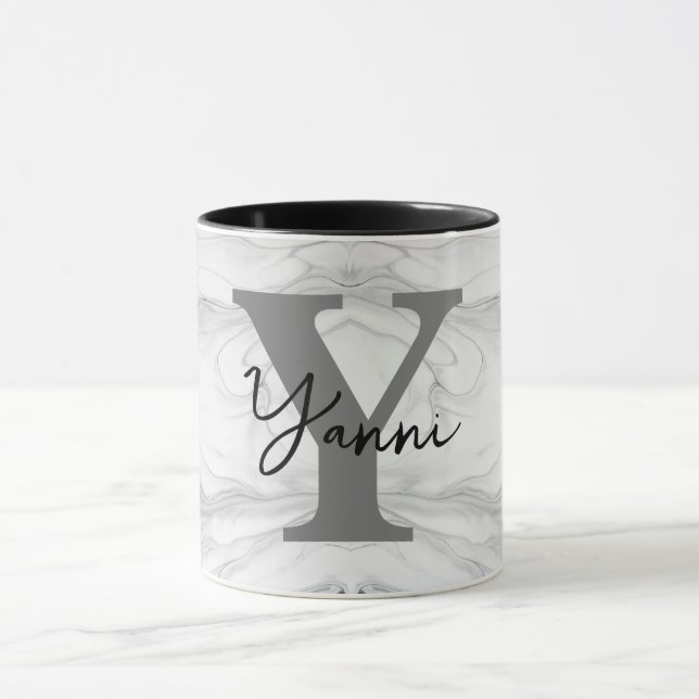 Modern och klassisk marmor monogram bokstav Y Mugg (Center)