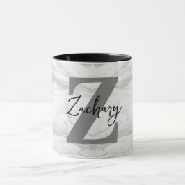 Modern och klassisk marmor monogram bokstav Z Mugg