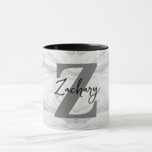 Modern och klassisk marmor monogram bokstav Z Mugg