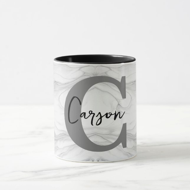Modern och klassisk marmor Monogram Brev C Mugg (Center)
