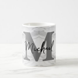 Modern och klassisk marmormonogram bokstav M Kaffemugg