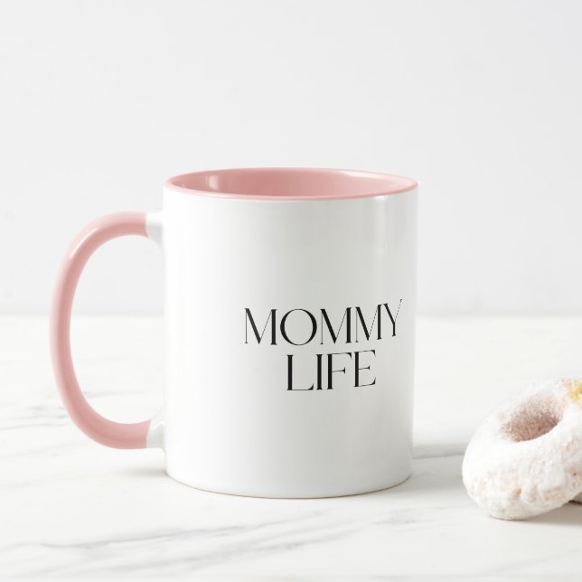 Modern och klassy Typography Mamma Life-kombinatio Mugg (Med munk)