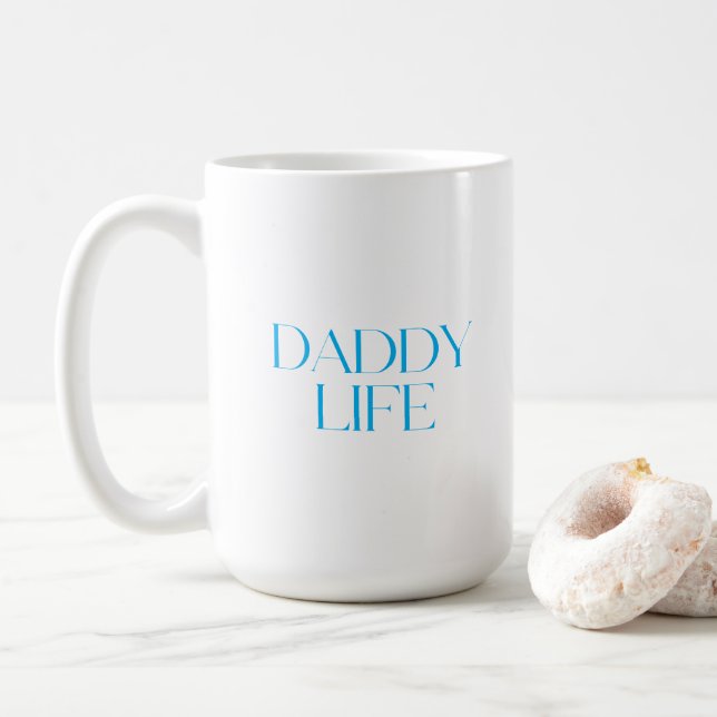 Modern och klassy Typography Pappa Life Classic Kaffemugg (Med munk)