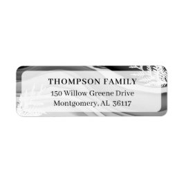 Modern och konstnärlig Cedar Löv och Japandi Black Returadress Etikett