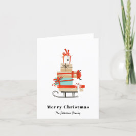 Modern och lysande julhelg i mitten av århundradet helgkort