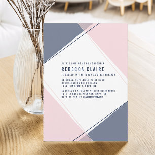 Modern  och marin Bat mitzvah inbjudan till grammo