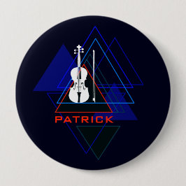 Modern och Masculine Navy Blue Music Violin Design Knapp