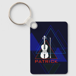 Modern och Masculine Navy Blue Music Violin Design Nyckelring
