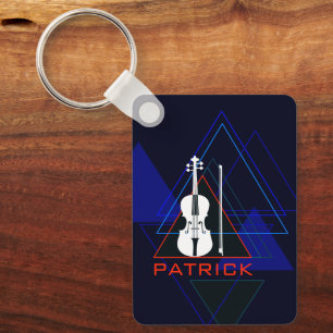 Modern och Masculine Navy Blue Music Violin Design Nyckelring