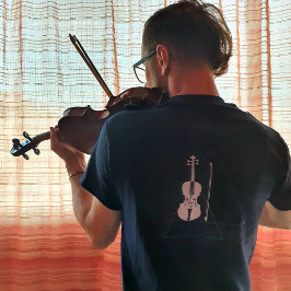 Modern och Masculine Navy Blue Music Violin Design T Shirt