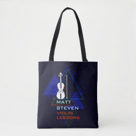 Modern och Masculine Navy Blue Music Violin Design Tygkasse
